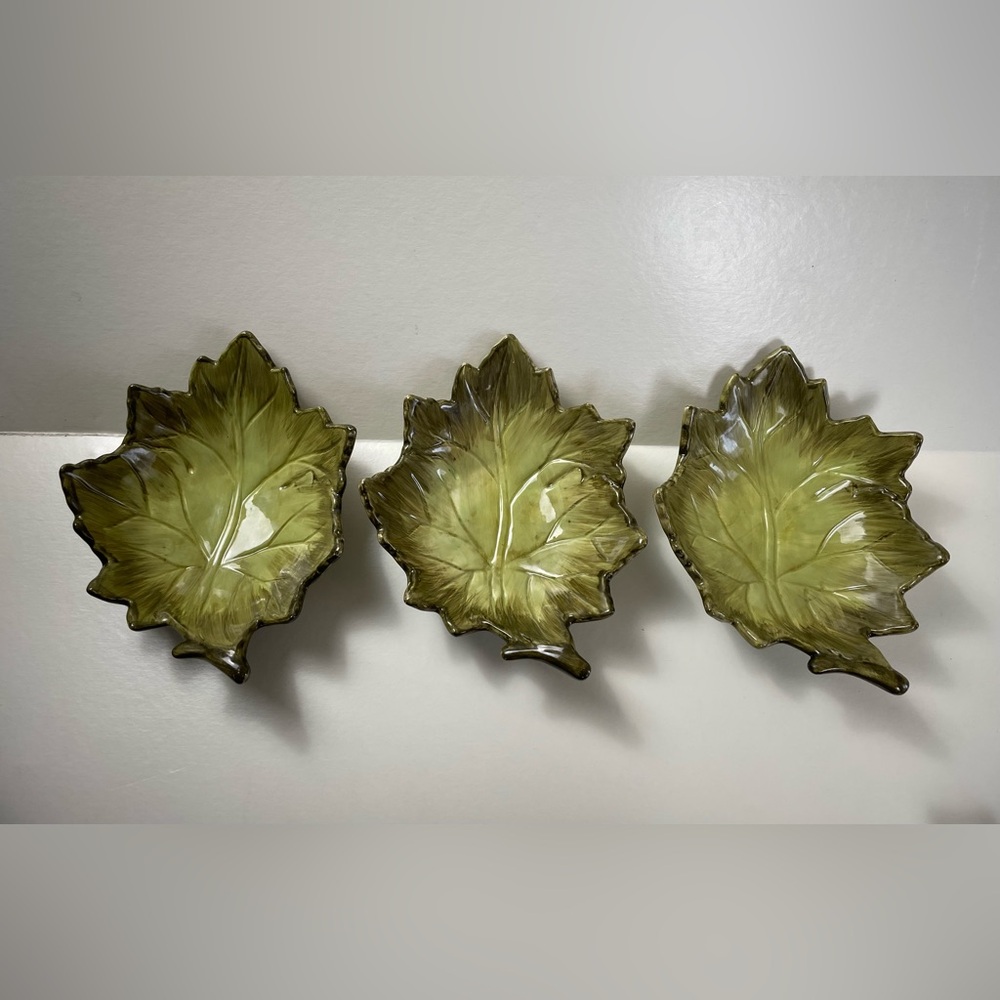 Maxcera Leaf Serving Dishes Plates Harvest Fruits Green